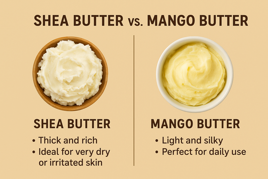 Shea Butter vs. Mango Butter comparison for skincare benefits.