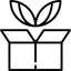 Logo with a stylized plant and box design